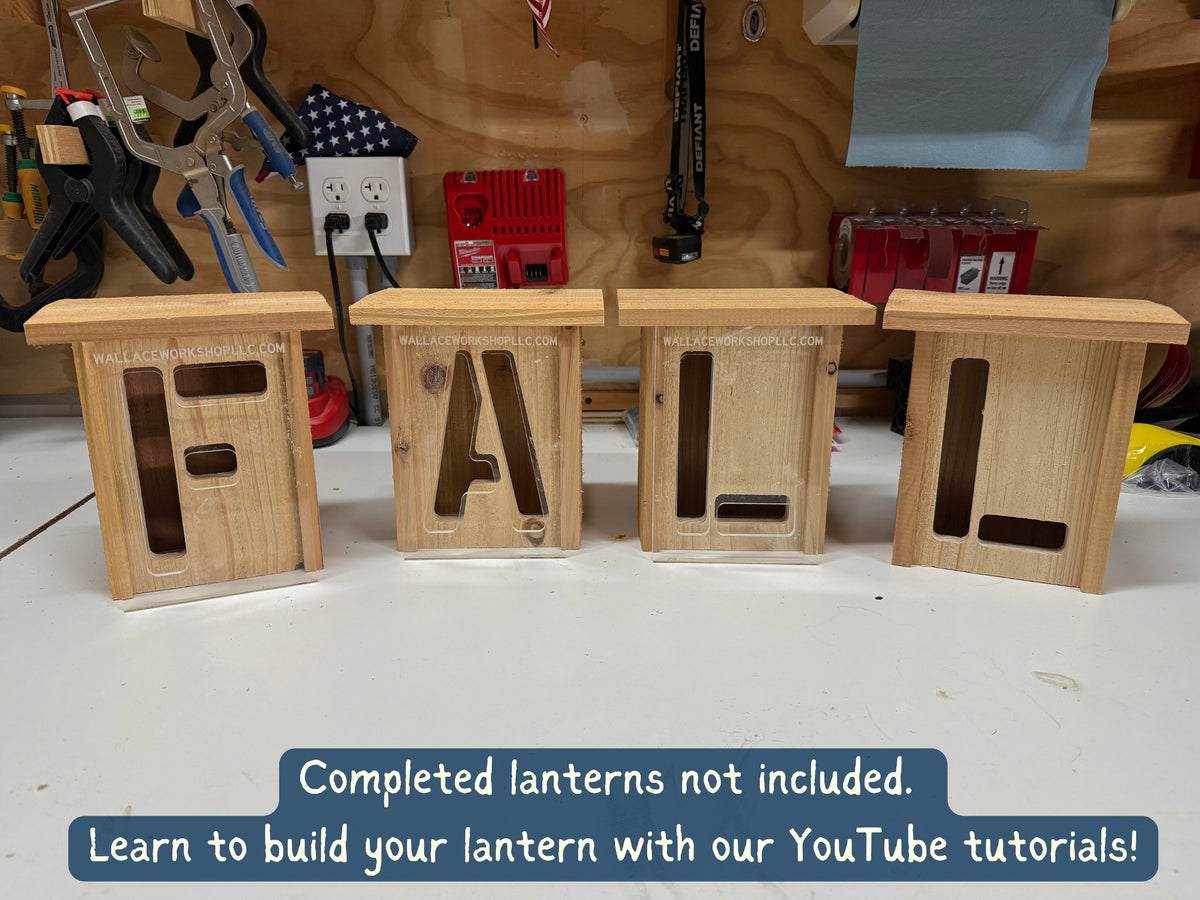 Finished decorative FALL lanterns shown for illustration only