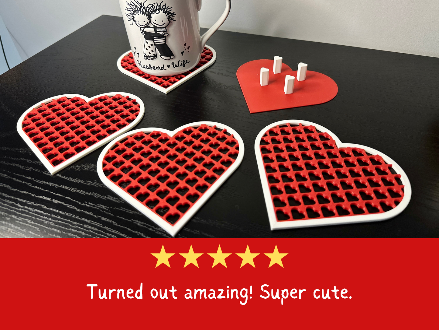 Heart Shaped Coaster Set