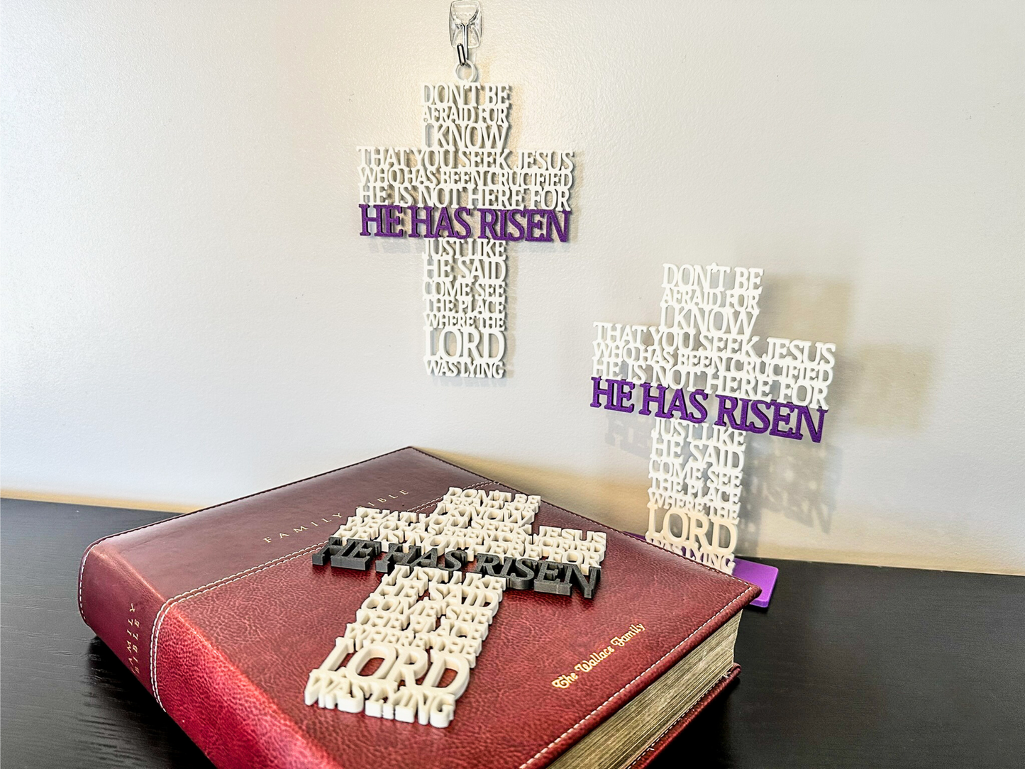 He Has Risen Cross - 3D Printed