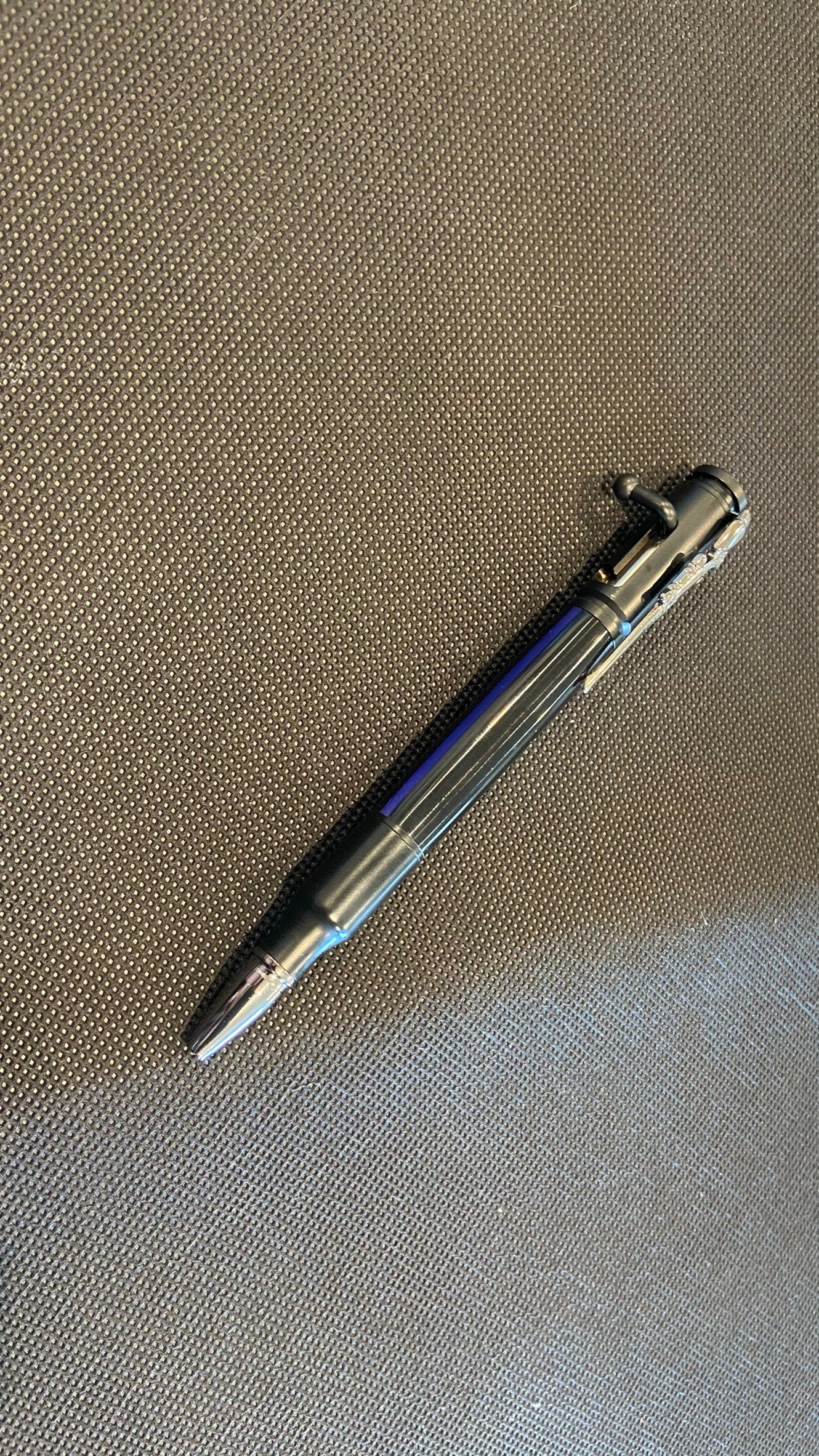 Thin Blue Line - 30 Caliber Bolt Action Black Enamel Bullet Cartridge Pen