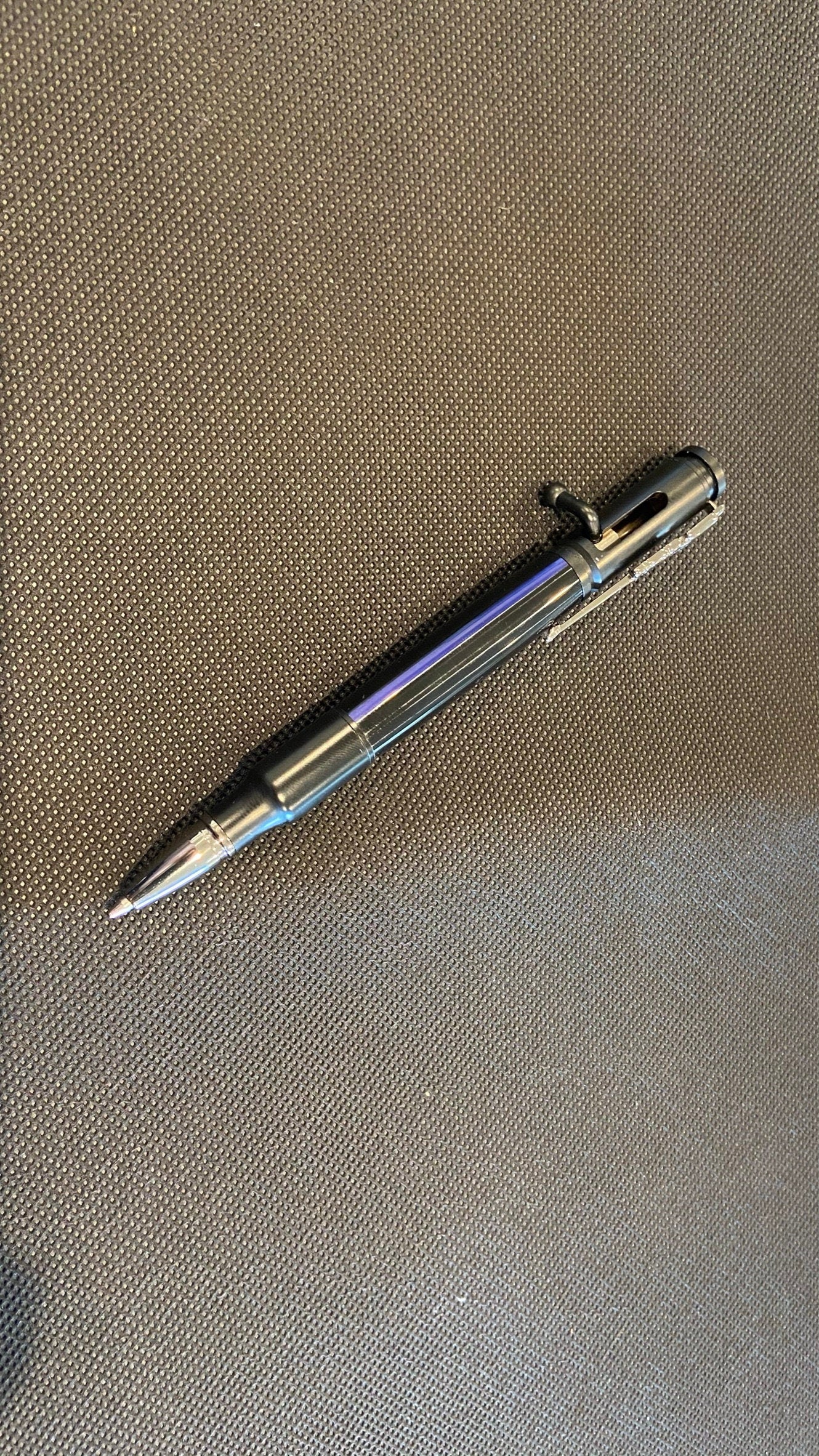 Thin Blue Line - 30 Caliber Bolt Action Black Enamel Bullet Cartridge Pen