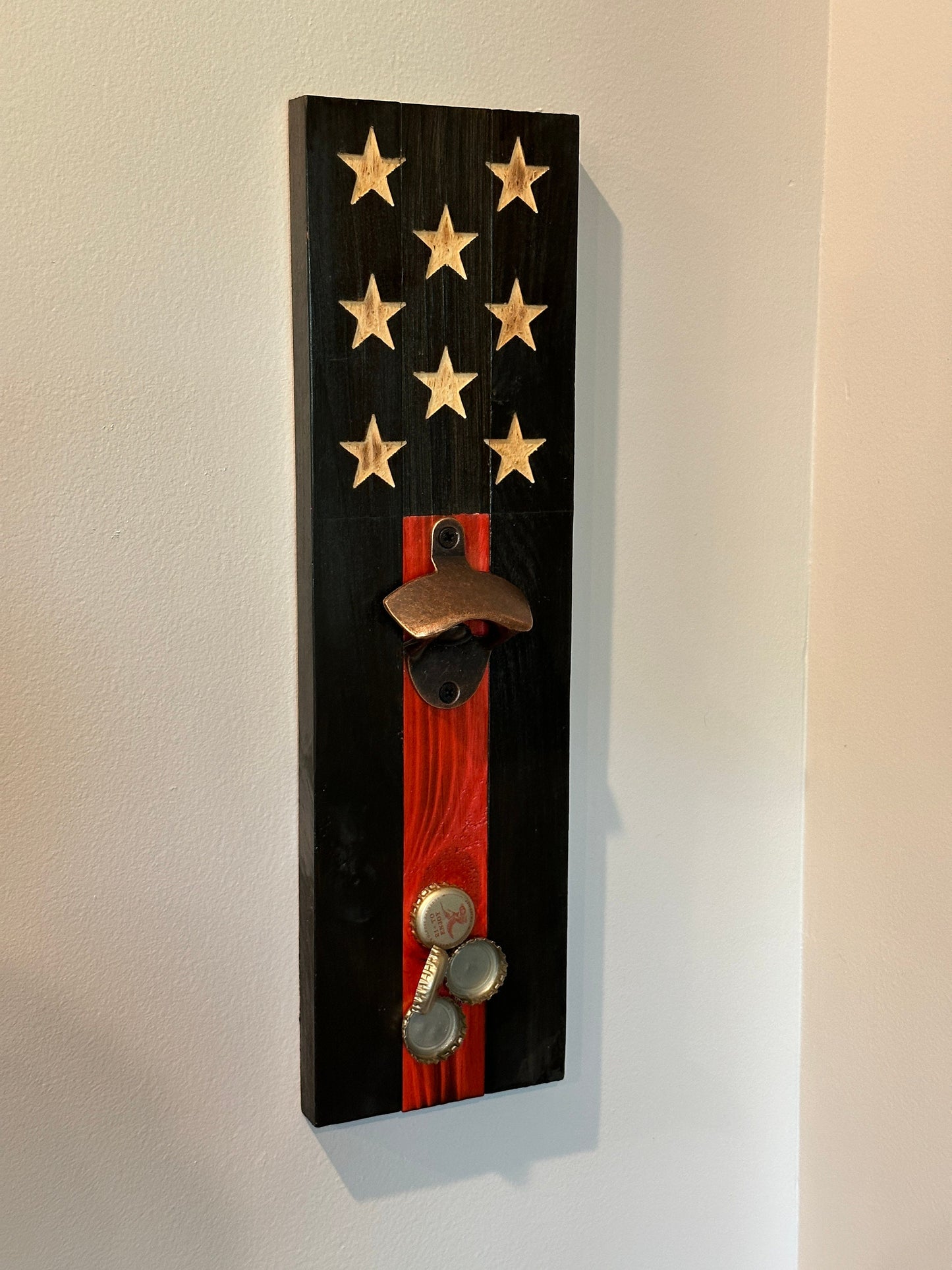 Rustic American Flag Bottle Opener