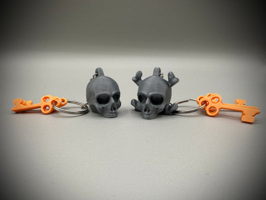 Spooky Skull and Crossbones Keychain for Halloween