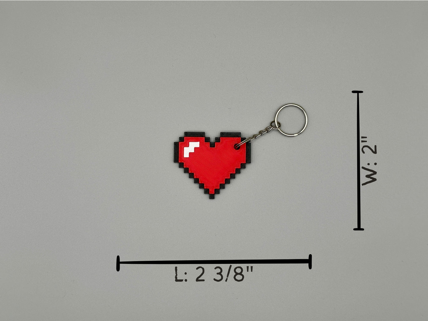 Retro Pixel Heart Keychain