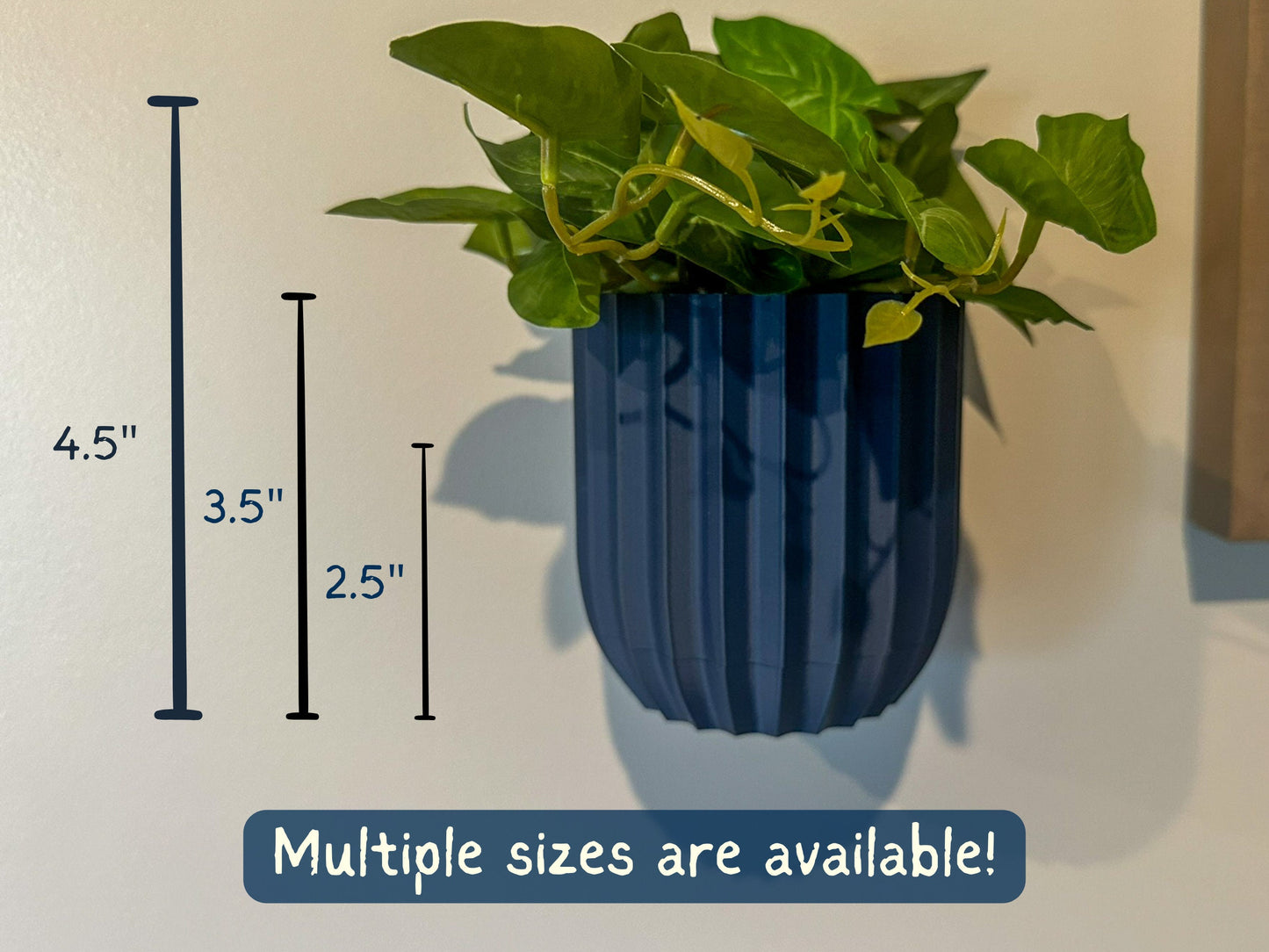 Wall Mounted Indoor Planter with Hidden Drip Tray