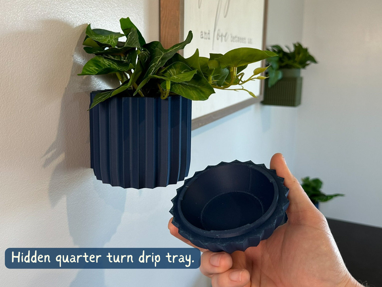 Wall Mounted Indoor Planter with Hidden Drip Tray