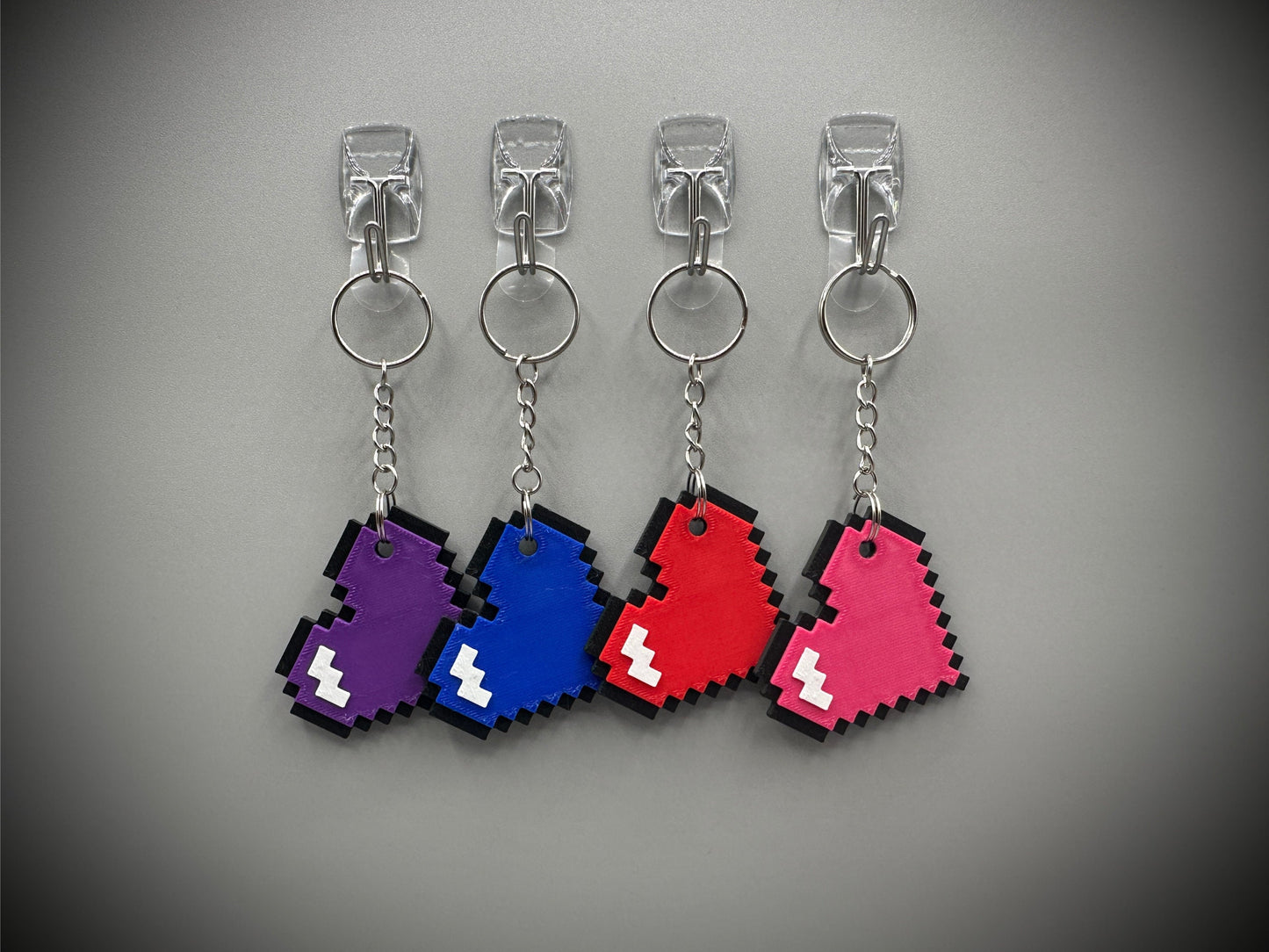 Retro Pixel Heart Keychain