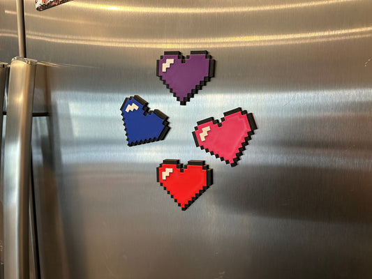 Retro Pixel Heart Magnet