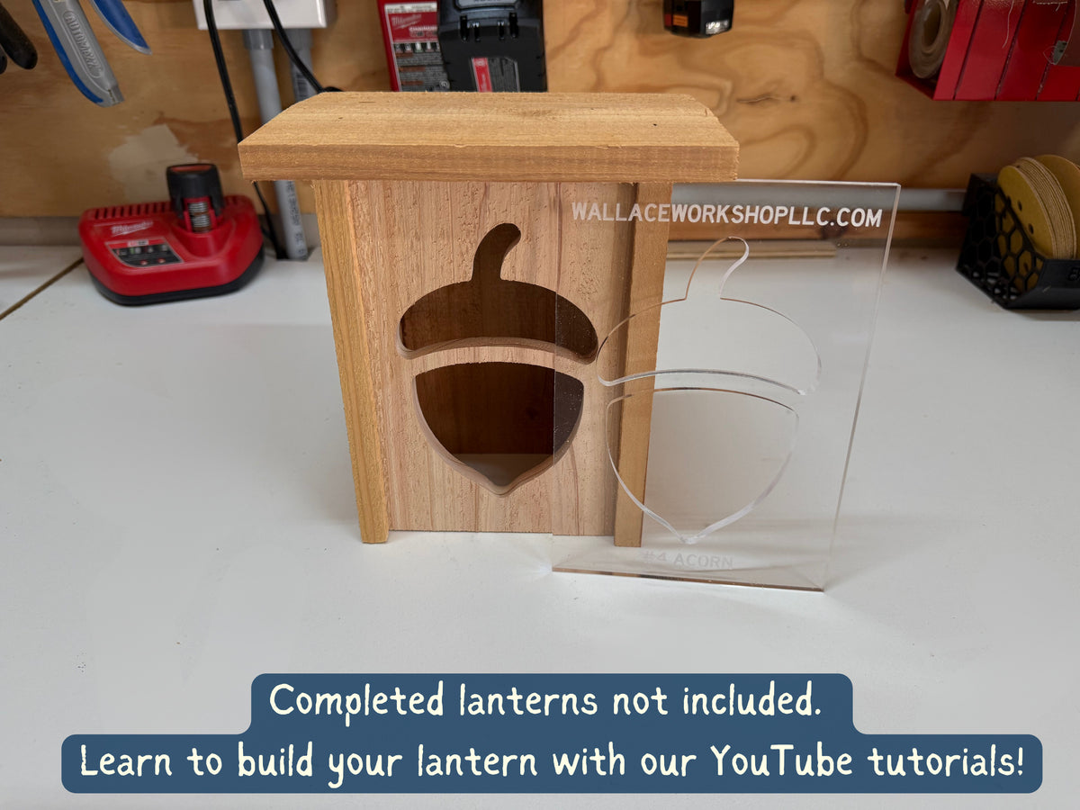 Example Acorn wooden lantern and tutorial information