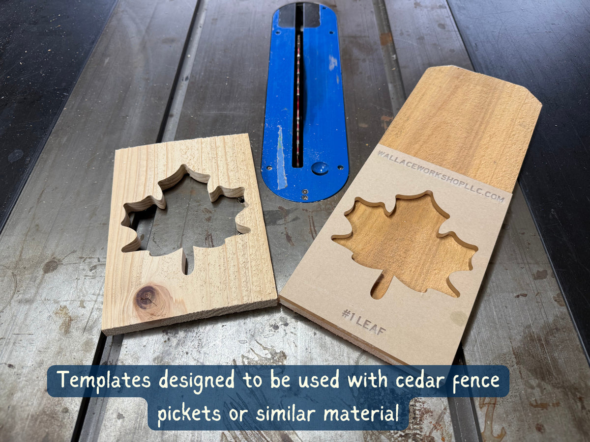 Woodworking with a cedar fence picket and Leaf template