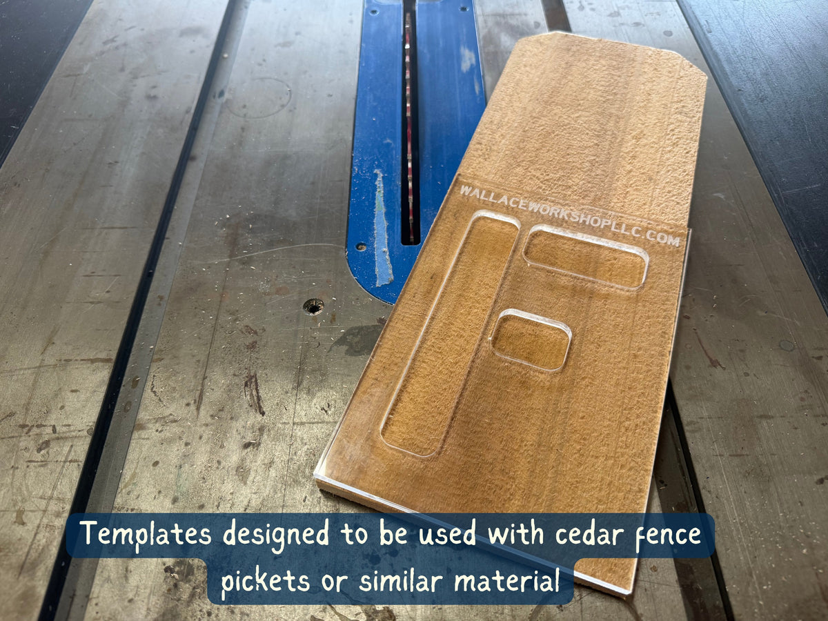 Router template with cedar fence picket woodworking example