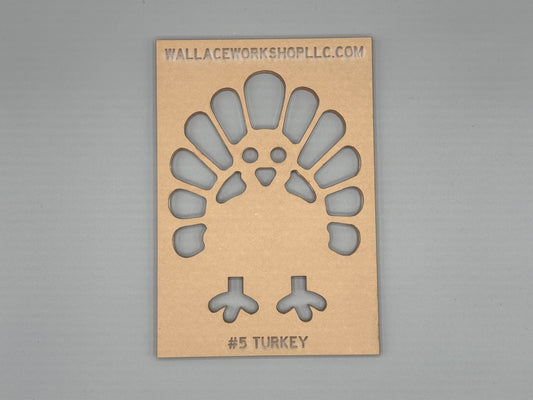 Turkey acrylic router template with protective masking